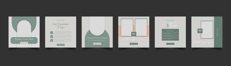 beauty and spa center social media instagram post template