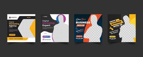 digital business marketing social media post template vector