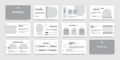 business powerpoint presentation templates set vector