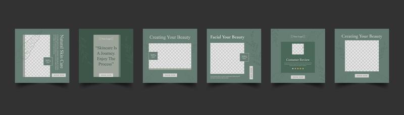 beauty and spa center social media instagram post template