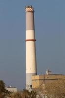 Chimney on the roof of the house photo