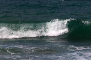 Storm in the Mediterranean off the coast of Israel photo