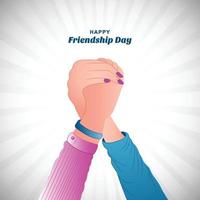 Beautiful card for friendship day with holding promise hand background vector