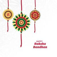 Hindu festival raksha bandhan celebration card design vector