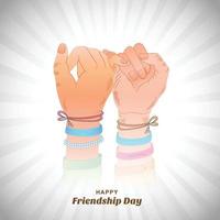 Beautiful card for friendship day with holding promise hand design vector