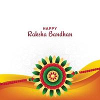 Raksha bandhan festival greeting card with wave background vector