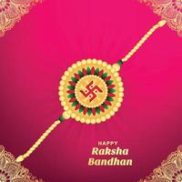 Beautiful hindu traditional raksha bandhan festival card background vector