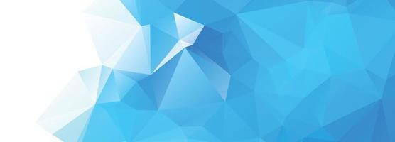 Modern blue low poly triangle shapes banner background vector
