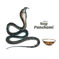 Happy nag panchami indian festival card background vector