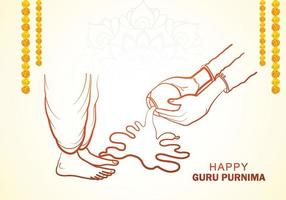 Hand draw sketch on honoring celebration guru purnima card background vector