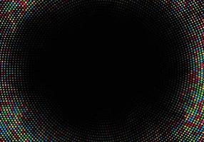 Abstract colorful circular halftone on black background vector