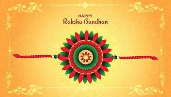 Raksha bandhan festival greeting card with wave background vector