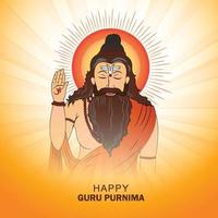 honrando la celebración guru purnima card background vector