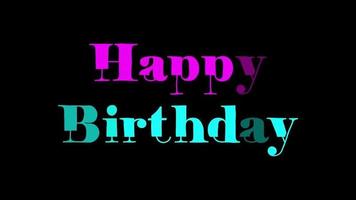 Happy Birthday Flicker Exposure Colorful Text on Black Background video