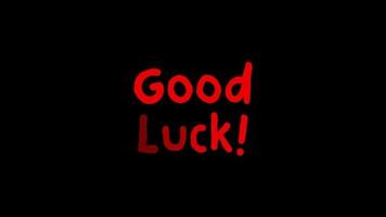 Good Luck Flicker Exposure Colorful Text on Black Background video