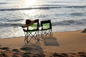 Chair on the Mediterranean Sea photo