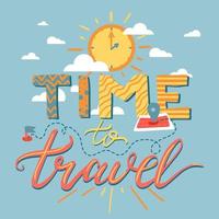 Time To Travel Lettering vector