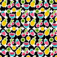 Fruits color seamless vector pattern