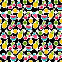 Fruits color seamless vector pattern