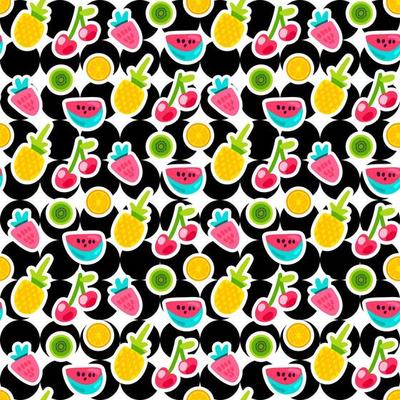 Fruits color seamless vector pattern