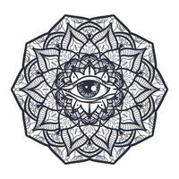 All Seeing Eye in Mandala vector