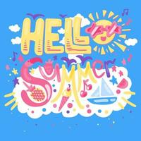 Hello Summer Concept vector