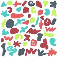 Funny Geometrical Multicolored Symbols Pattern vector