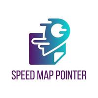 Speed map pointer lettering vector icon design