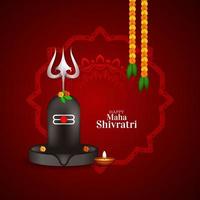 Happy Maha Shivratri Indian traditional festival background design vector