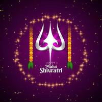 Happy Maha Shivratri festival lord shiva worship background vector