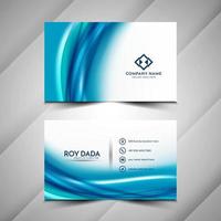 Modern stylish blue wave style business card template vector