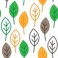 Autumn leaves in cartoon style. Seamless pattern. A cute background. vector