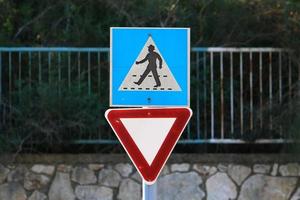 Road signs and signs in Israel photo