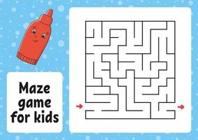 Maze game for kids. Funny labyrinth. Activity worksheet. Puzzle for children. cartoon style. Logical conundrum. Color vector illustration.