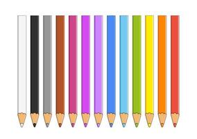 Colour pencils. Design element. Vector illustration isolated on white background. Template for books, stickers, posters, cards, clothes.