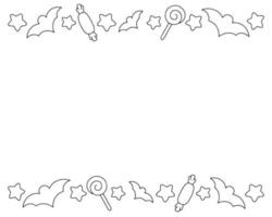 Simple frame. Halloween theme. Design element for greeting card. Vector illustration isolated on white background.