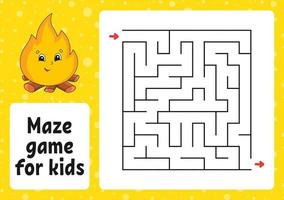 Maze game for kids. Funny labyrinth. Activity worksheet. Puzzle for children. cartoon style. Logical conundrum. Color vector illustration.