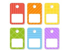 Gift tags. Bright stickers. Rectangular label. For holidays with space for your text. Color vector isolated illustration.