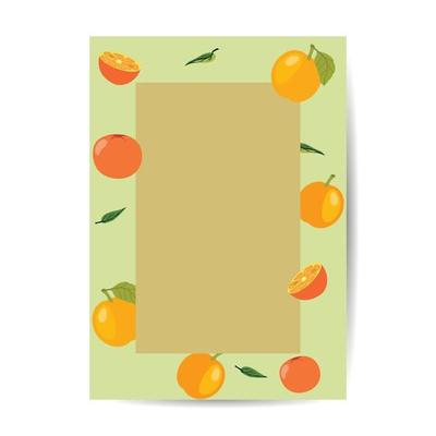 orange Fruit flat design style Vector cover illustration.