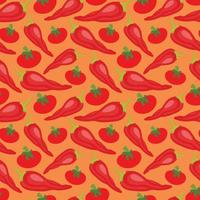 Seamless pattern background with red chili pepper. Seamless pattern texture design. vector