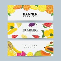 Horizontal fruit banner for your design vector illustration