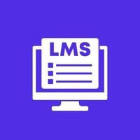 icono de vector de lms, concepto de sistema de gestión de aprendizaje