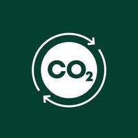 compensación de carbono, icono de reducción de gas co2 vector