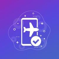 flight mode icon with a smart phone vector