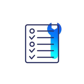 service list icon with a wrench vector
