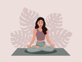 Yoga Classes, Meditate home. Vector. vector