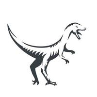 Velociraptor, raptorial dinosaur outline, vector illustration