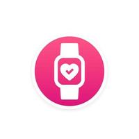 Heart rate in smart watch vector icon