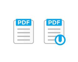 PDF document icon, download PDF file vector pictogram