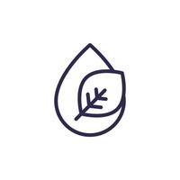 Drop and leaf line icon vector